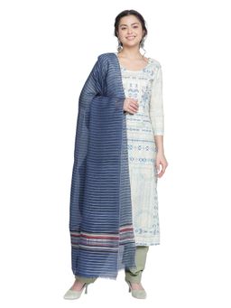 Shingora - Sky Blue Printed Suit Co-Ord (Set of 3)