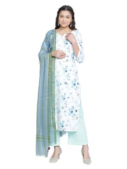 Shingora - Printed Design Sky Blue Suit Co-Ord (Set of 3)