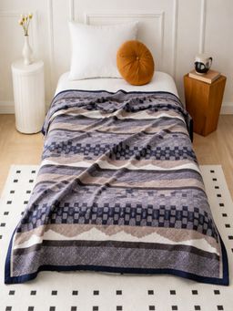Threadwear - Multi-Color Abstract 350 Gsm Premium Wool Bed Blanket (Single)