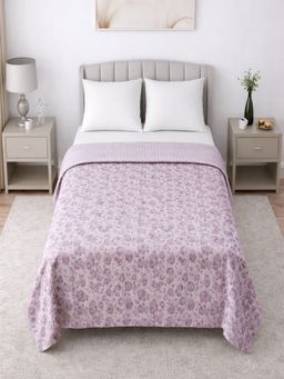 Threadwear - Pink Shade Floral 350 Tc Cotton Reversible Dohar (Double)