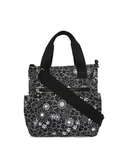 Baomi - Crinkle Range Black & White Floral Color Soft Case Nylon Sling Bag - Ba-2998031014