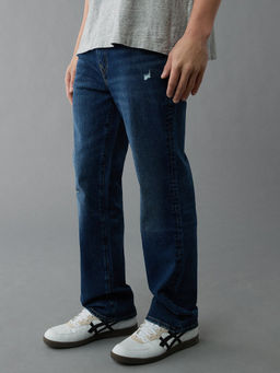 American Eagle - Men Navy EasyFlex Ripped Original Bootcut Jeans