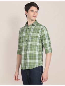U.S. POLO ASSN. - Green Plaid Check Twill Casual Shirt