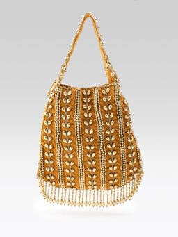 Fabbhue - Women's Gold Hand Embroidery Potli Bag