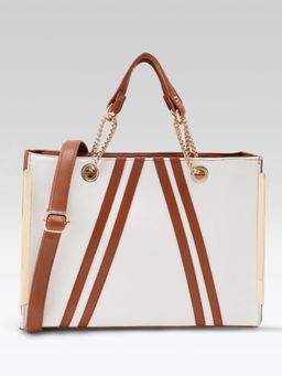 Fabbhue - Women's Solid Hand Bag with Detachable Strap