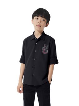 CHARCHIT - Boys Black Printed Shirt