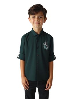 CHARCHIT - Boys Green Printed Shirt