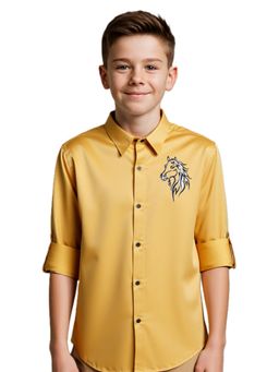 CHARCHIT - Boys Gold Embroidered Shirt