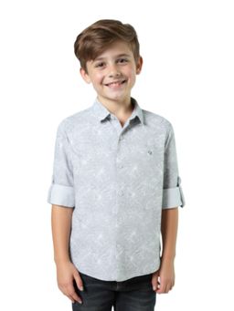 CHARCHIT - CAVIO Boys Grey Self Design Shirt
