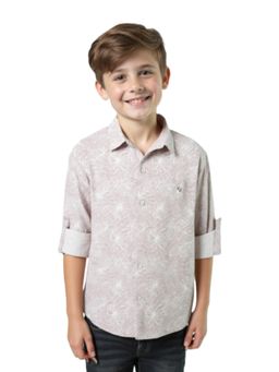 CHARCHIT - CAVIO Boys Mauve Self Design Shirt
