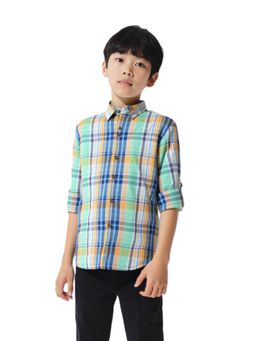 CHARCHIT - CAVIO Boys Green Checks Shirt