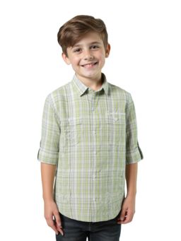 CHARCHIT - CAVIO Boys Green Checks Shirt