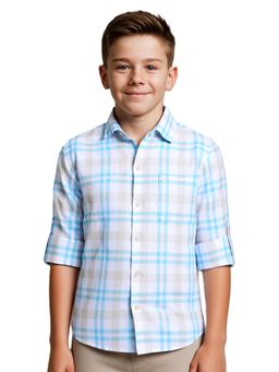 CHARCHIT - CAVIO Boys Blue Checks Shirt