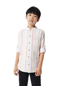 CHARCHIT - CAVIO Boys Peach Stripes Shirt