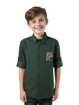 CHARCHIT - CAVIO Boys Green Printed Shirt