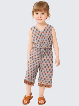 A.T.U.N. - Girls Blue Printed Top with Capri (Set of 2)