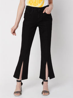 VERO MODA - Women Casual Solid Black Jeans