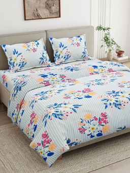 Haus & Kinder - Moments Cotton 186 TC White Bedsheet with 2 Pillow Covers (King)