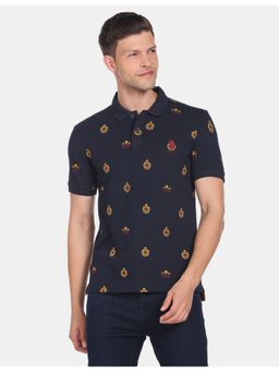 U.S. POLO ASSN. - All Over Monogram Cotton Polo T-shirt