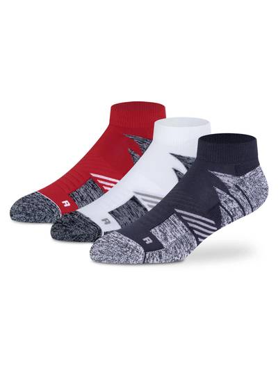 Men Pure Cotton Sports Socks Low Cut Half Towel Cushion - Combo Pack 3