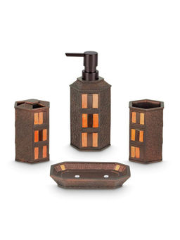 Freelance - Soho Plus Polyresin 4 Pcs Bathroom Set-Dispenser Holder Tumbler & Soap Dish
