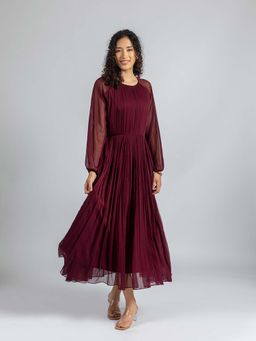 Torsha - Burgundy Breeze Dress