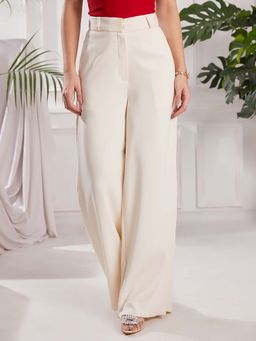 Torsha - White High Waist Loose Pant