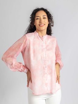 Torsha - Pink Sheer Shirt with Inner