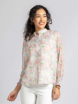 Torsha - Multicolour Sheer Shirt with Inner