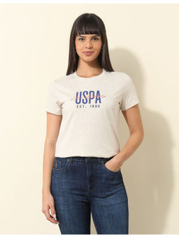U.S. POLO ASSN. - Regular Fit Brand Printed T-Shirt Off White