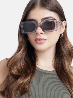 Carlton London - Women UV Protected Black Lens Square Sunglasses (50)