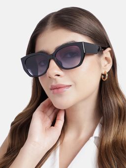 Carlton London - Women UV Protected Purple Lens Oval Sunglasses (55)