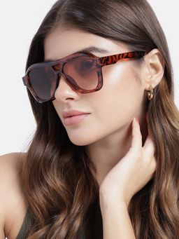 Carlton London - Women UV Protected Brown Lens Oval Sunglasses (55)