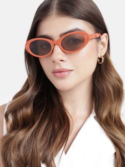 Carlton London - Women UV Protected Brown Lens Oval Sunglasses (53)