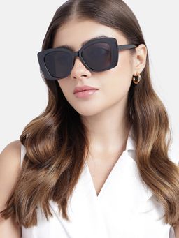 Carlton London - Women UV Protected Black Lens Rectangle Sunglasses (52)