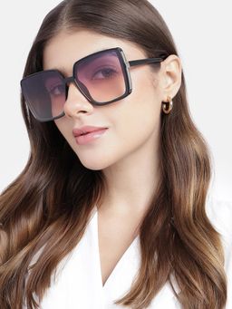 Carlton London - Women UV Protected Purple Lens Square Sunglasses (62)
