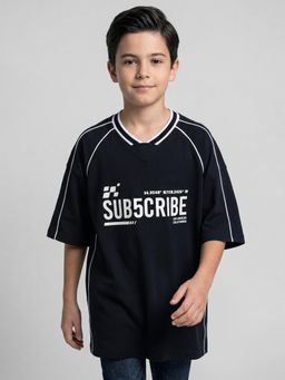 R&B - Boys Navy Blue Cotton T-Shirt