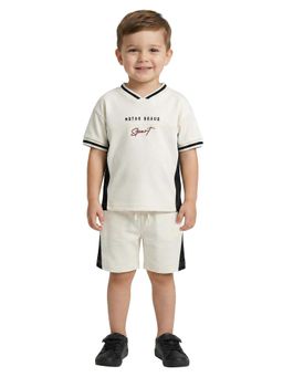 R&B - Boys Ivory Cotton T-Shirt with Shorts