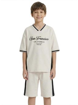 R&B - Boys Ivory Cotton T-Shirt with Shorts
