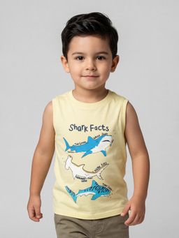 R&B - Boys Yellow Cotton T-Shirt