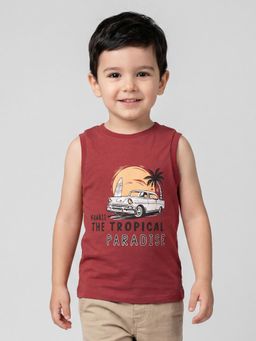 R&B - Boys Red Cotton T-Shirt