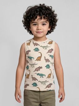 R&B - Boys Beige Cotton T-Shirt