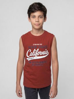 R&B - Boys Maroon Cotton T-Shirt