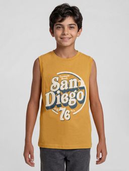 R&B - Boys Yellow Cotton T-Shirt