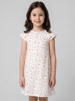 R&B - Girls White Viscose Dress