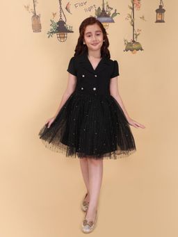 Cutecumber - Girls Black Polyester Dress