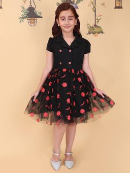 Cutecumber - Girls Black Polyester Dress