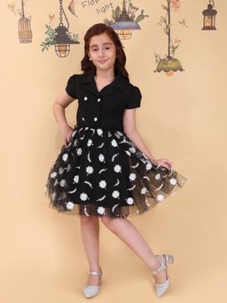 Cutecumber - Girls Black Polyester Dress