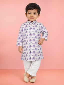 Vastramay - Boys Purple Cotton Kurta with Pyjama