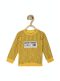 Allen Solly Junior - Boys Yellow Stripe Regular Fit Sweatshirt